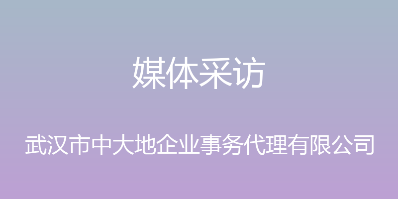 媒体采访 - 武汉市中大地企业事务代理有限公司