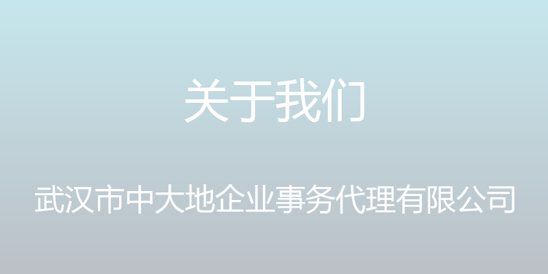 关于我们 - 武汉市中大地企业事务代理有限公司