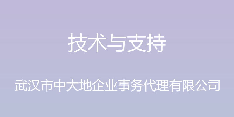 技术与支持 - 武汉市中大地企业事务代理有限公司