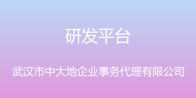 研发平台 - 武汉市中大地企业事务代理有限公司