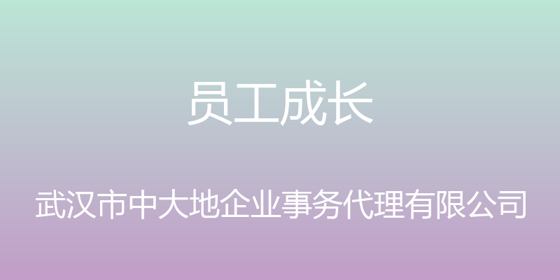 员工成长 - 武汉市中大地企业事务代理有限公司